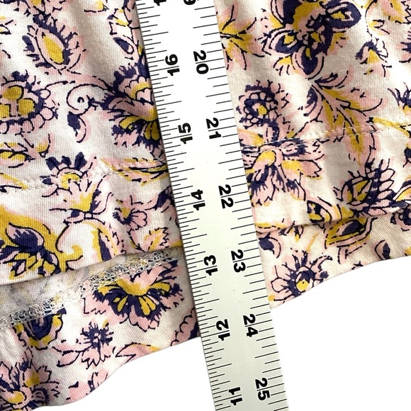 Old Navy Cream Floral Scoop Neck Swim T-Shirt, Medium Style 552577 Hi Low - Picture 6 of 9